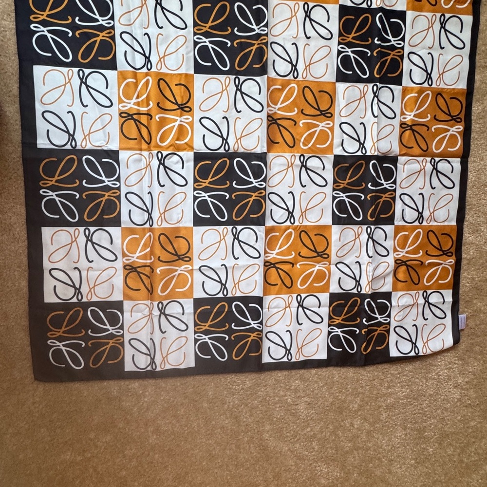 Geometric Black, White, and Orange square scarf fashion insprd.